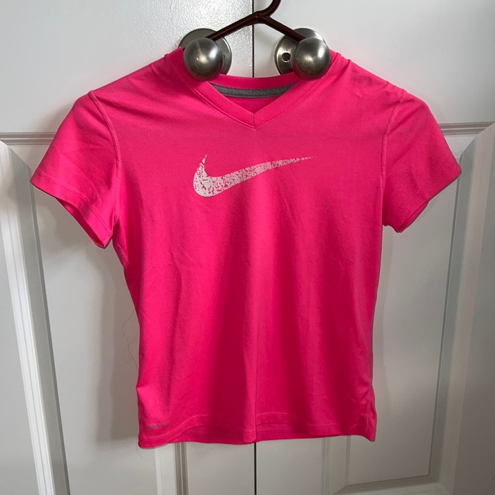 Pink Nike Dry Fit Exercise Shirt